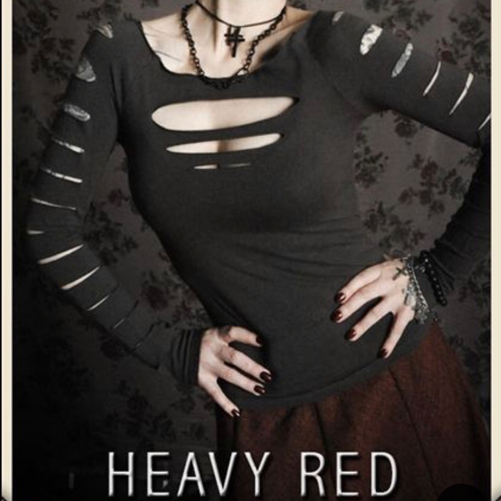 HEAVY RED ~ Ravenous Avowed Charcoal Slash shirt - Medium